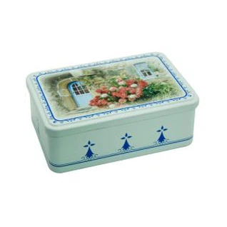 Boîte de rangement en étain sur mesure avec impression