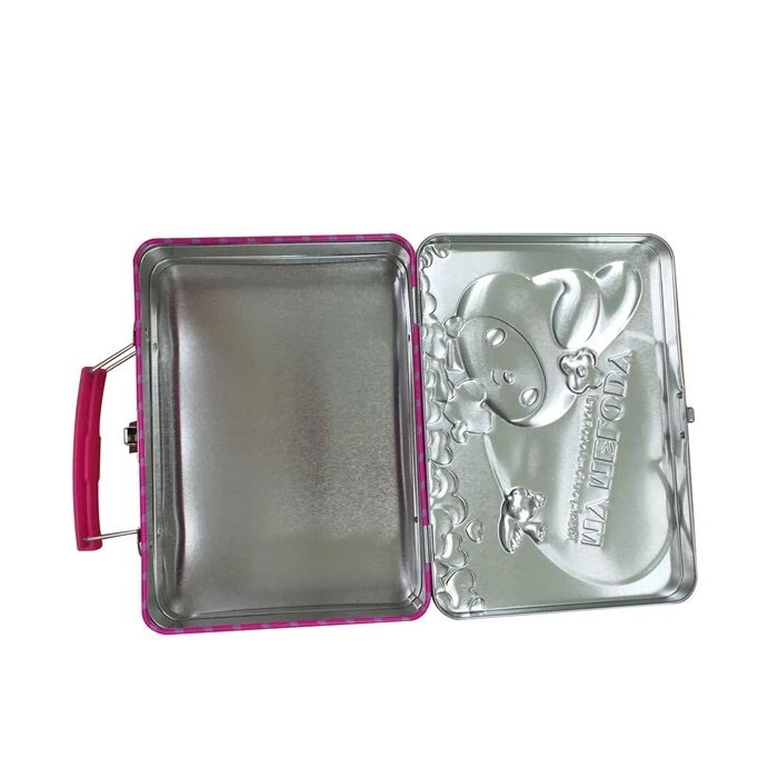 Hello Kitty Embossed Toy Tin With Handle